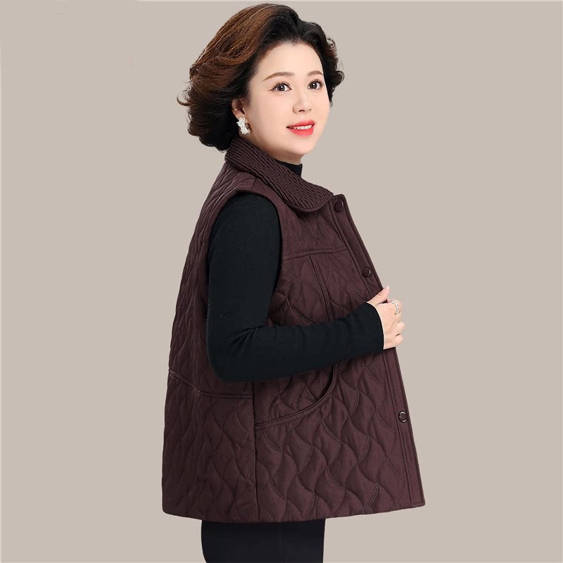 中老年人妈妈秋冬马甲外套女2026新款洋气高贵上衣奶奶装夹棉马夹