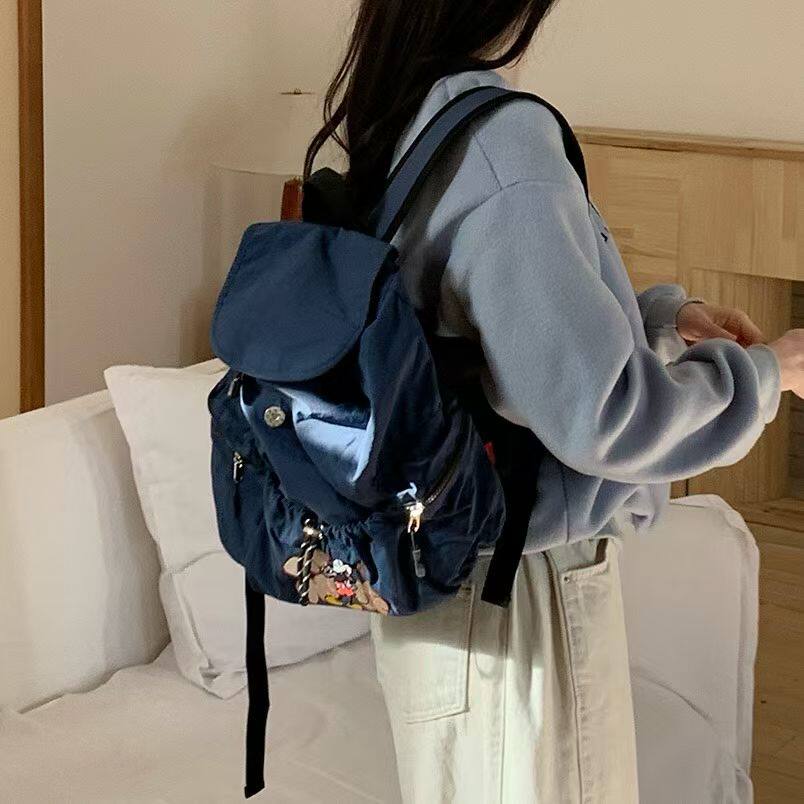 可爱卡通米奇刺绣双肩包 韩国东大门Lejunev新款女包休闲包书包