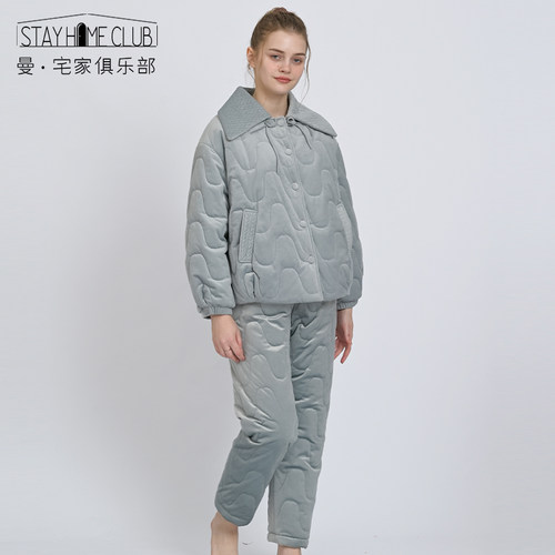 曼诺曼蒂克加厚丽丝绒家居服套装