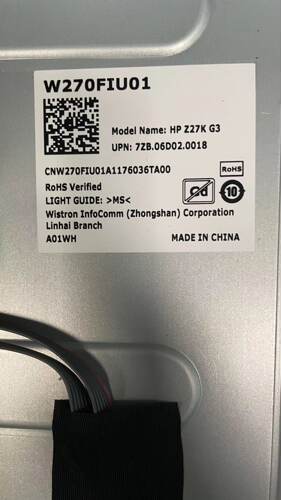 惠普 HP z27k G3 屏幕W270FIU01维修更换27寸4K显示器屏幕