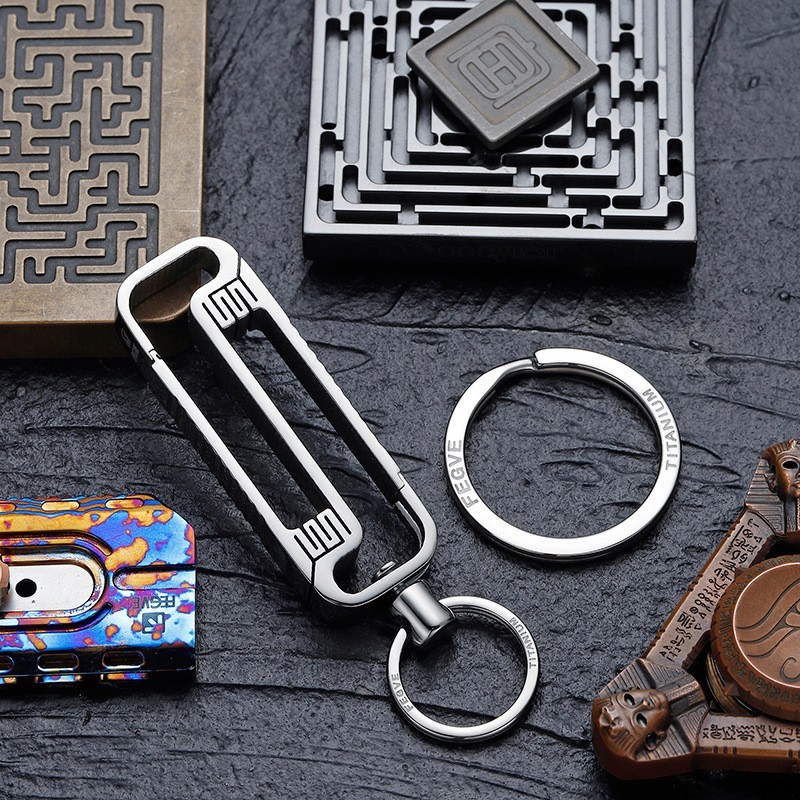 钛合金钥匙扣男穿皮带腰挂汽车钥匙链专用于大众奥迪奔驰宝马刻字