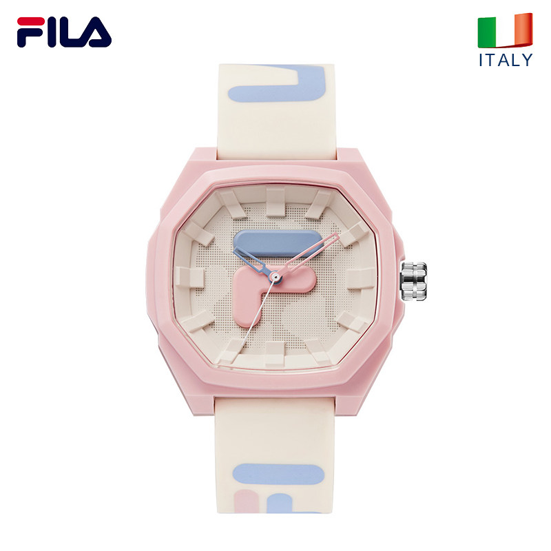FILA斐乐手表女款学生冰淇淋复古透明渐变小方表男防水运动石英表