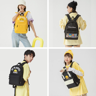 B.Duck小黄鸭新款时尚简约书包双肩包女夏大容量潮流背包男SJ007