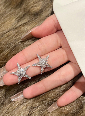 FRIDAY JEWELRY锆石微镶精致小巧气质百搭五角星耳饰耳环耳钉银针