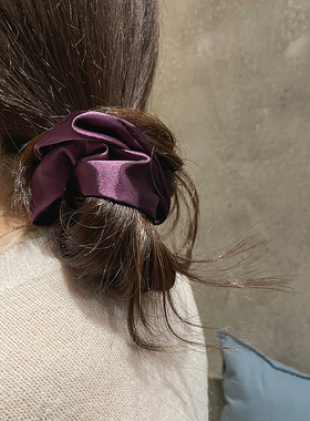FRIDAY JEWELRY定制仿绸缎缎面气质百搭复古紫色大肠圈发圈头饰