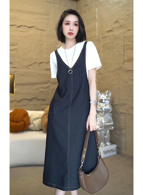 2025夏季洋气休闲衣服气质时尚套装小众女装两件套裙子7214