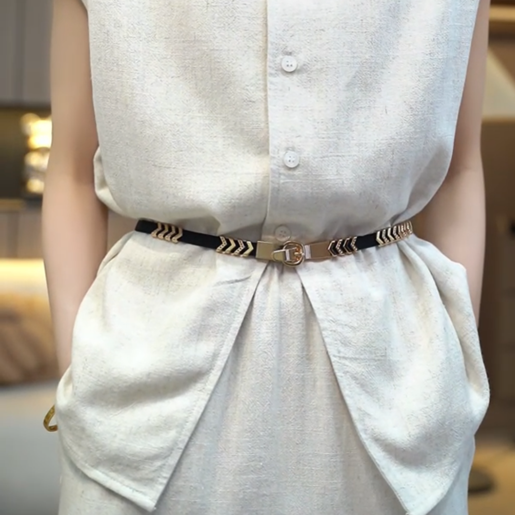 简约百搭韩版收腰弹力女松紧腰带细装饰小皮带配饰品腰链7224