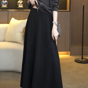 秋冬时尚 遮胯显瘦半身裙气质氛围感垂感百搭半身长裙7349 韩版