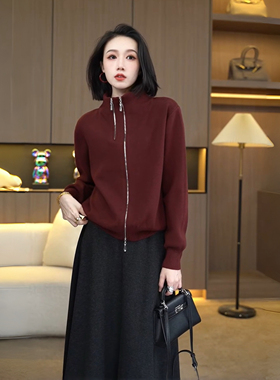 上衣秋款女时尚百搭气质衣服小众高级感女装毛衣洋气毛针织衫7348