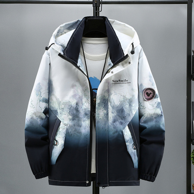 男童秋装外套2024新款韩版儿童春季帅气夹克男孩中大童连帽冲锋衣