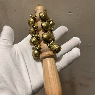 真桃木哗啦棒非遗老手工哗啦棒复古古式桃木宝宝玩具可啃咬