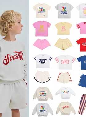 2026ss春夏TNS系列男女童短袖T恤短裤套装儿童休闲运动卫衣套装