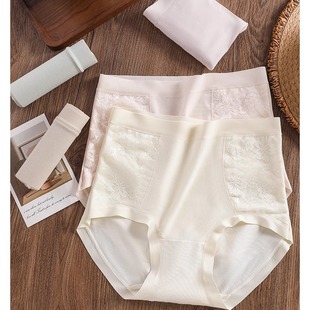 2757 内裤 莫代尔棉五条中高腰蕾丝女士内裤 女舒适透气包臀三角裤