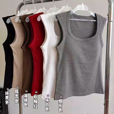 枫之欣3310超细抗菌腈纶纤维四方领磨毛养肤舒心绒背心高弹显瘦女