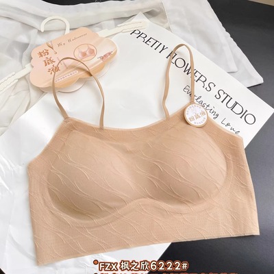 粉底液内衣【无痕超薄款】女抹胸防走光美背文胸一体式吊带6222