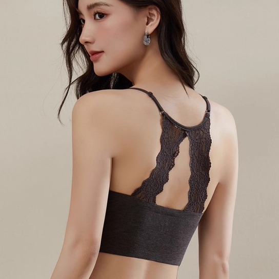 法式蕾丝性感露背美背内衣抹胸