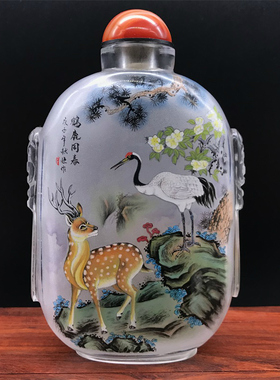 鼻烟壶内画纯手工特色非遗摆件