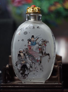 天然水晶石一丁把玩内画鼻烟壶