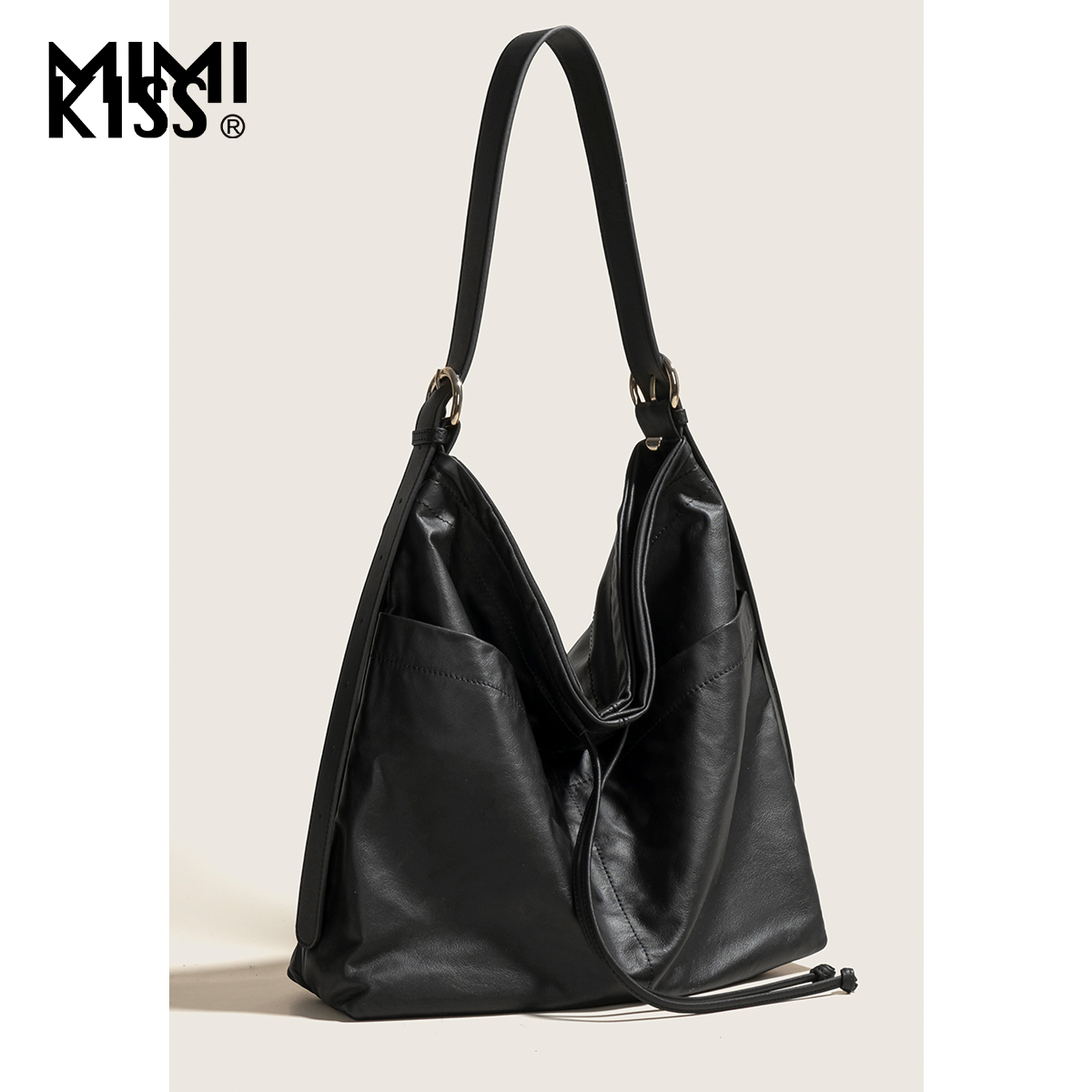 MIMIKISS托特包大容量通勤包牛皮单肩包女斜挎包夏季新款复古百搭
