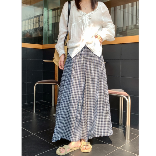 SUNCC自制 音符半裙 100.棉休闲气质小众高级百搭时尚显瘦半身裙