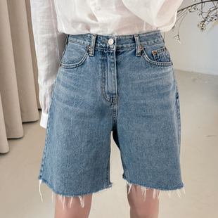 高腰水洗牛仔短裤 SUNCC自制 夏季 原创高级气质百搭神裤 百搭模范