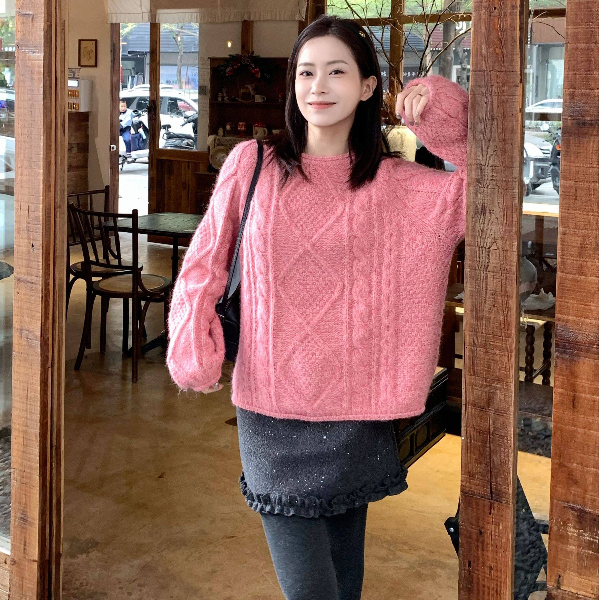 SUNCC自制 美好麻花 慵懒气质冬季保暖舒适百搭复古套头麻花毛衣,女装/女士精品,毛衣,淘宝优惠券,粉丝福利购,淘宝优惠卷
