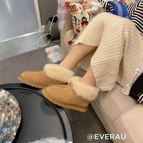 EVERAU两穿翻领家居羊毛轻便女鞋