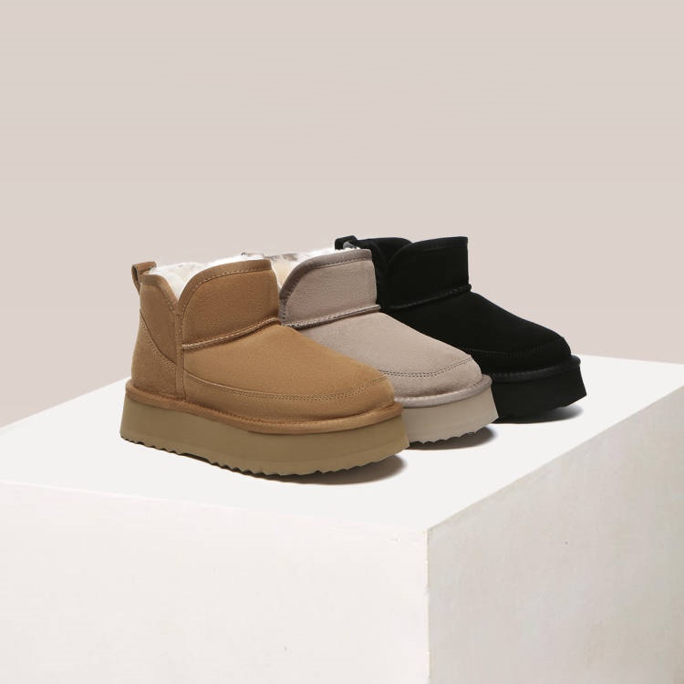 澳洲纯羊毛防滑EVERAU厚底雪地靴