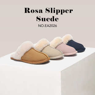 澳洲EVERAU包头拖鞋羊皮毛一体男女包跟一脚蹬外穿保暖家居鞋2026