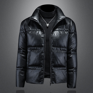 2025秋冬装新款90绒PU皮羽绒服男 6006-7717-P320 镂空图,男装羽绒服,钱塘6006(原3029)