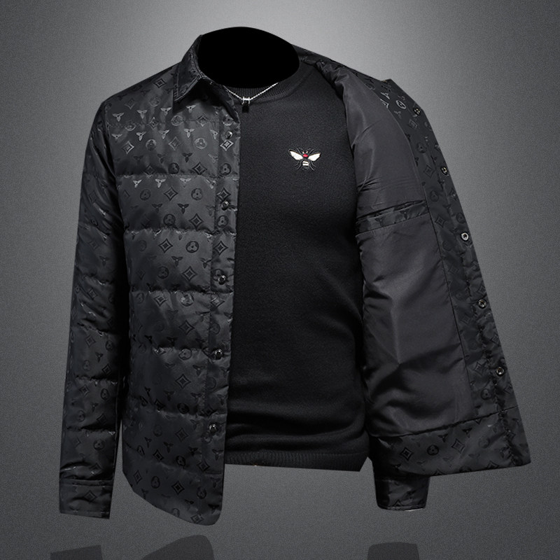 2025秋冬装新款衬衫领欧货羽绒服男钱塘6006-00109-P265镂空图,男装衬衫,钱塘6006(原3029)