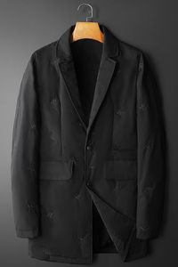 2021秋冬装刺绣中长款加厚小西装羽绒服钱塘3029-1967 平铺图片