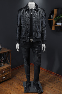 2025秋冬装新款90绒PU皮羽绒服男 6006-7763-P320  假模图图片