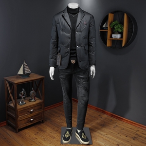 2025秋冬装新款刺绣西装羽绒服男 钱塘6006-9966-P280 假模图图片