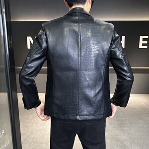 2025秋装新款鳄鱼皮西装男 钱塘6006-8222 P175  真模图片