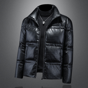 2025秋冬装新款90绒PU皮羽绒服男 6006-7717-P320  镂空图图片