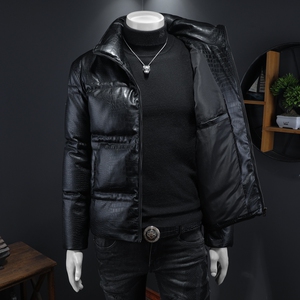2025秋冬装新款90绒PU皮羽绒服男 6006-7717-P320  假模图图片