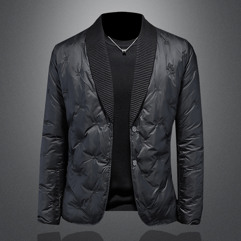 2025秋冬装新款针织领西装羽绒服男钱塘6006-9108-P265镂空图，男装西服套装，钱塘6006(原3029)