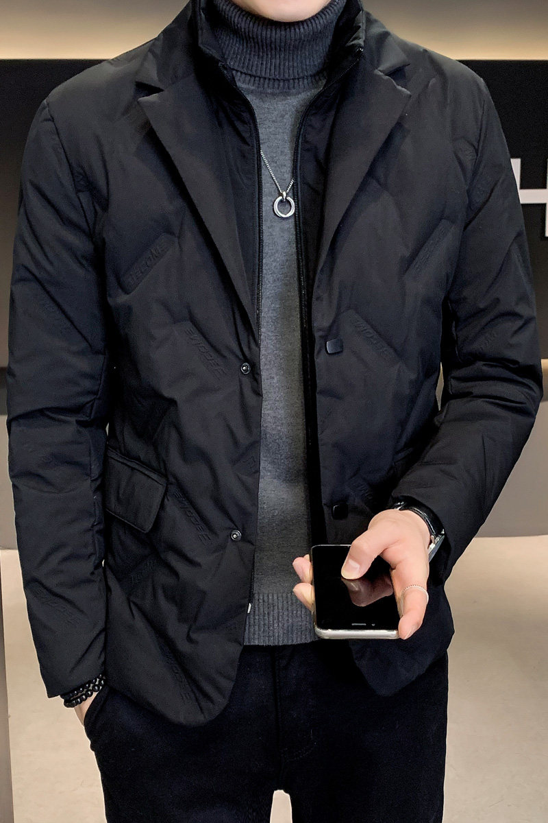 2021秋冬装加厚假两件小西装羽绒服男钱塘3029-1969-P260真模,男装羽绒服,钱塘6006(原3029)