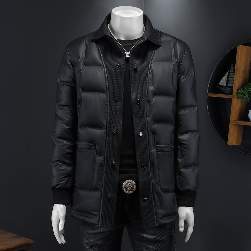 2025秋冬装90白鸭绒中长款羽绒服男加厚钱塘6006-7721-P330假模图图片