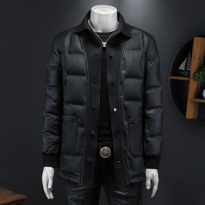 2025秋冬装90白鸭绒中长款羽绒服男加厚钱塘6006-7721-P330假模图图片