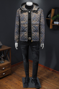 2025秋冬装高端连帽90绒提花羽绒服男 6006-7728-P330  镂空图图片