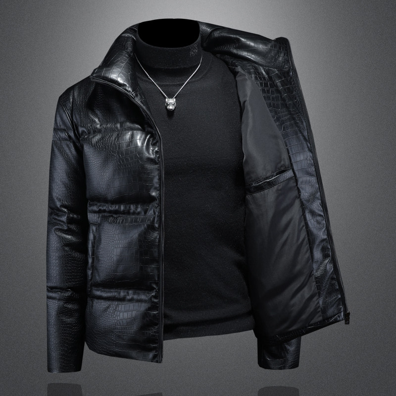 2025秋冬装新款90绒PU皮羽绒服男6006-7717-P320镂空图,男装羽绒服,钱塘6006(原3029)