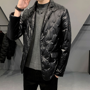 2021秋冬装新款刺绣轻薄小西装羽绒服男 钱塘3029-2108-P245 真模图片