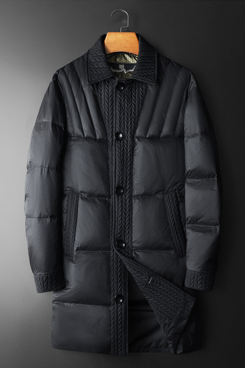 2025秋冬装中长款麦穗拼接羽绒服男钱塘6006-9811-P330尺码偏大,男装羽绒服,钱塘6006(原3029)