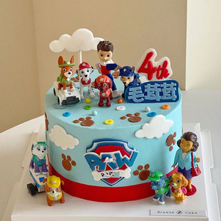 饰摆件狗狗队长男孩小孩宝宝狗狗生日蛋糕插件插牌网红 烘焙蛋糕装