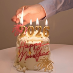 网红新年跨年除夕夜元旦礼花亚克力插件2026数字蜡烛蛋糕装饰摆件