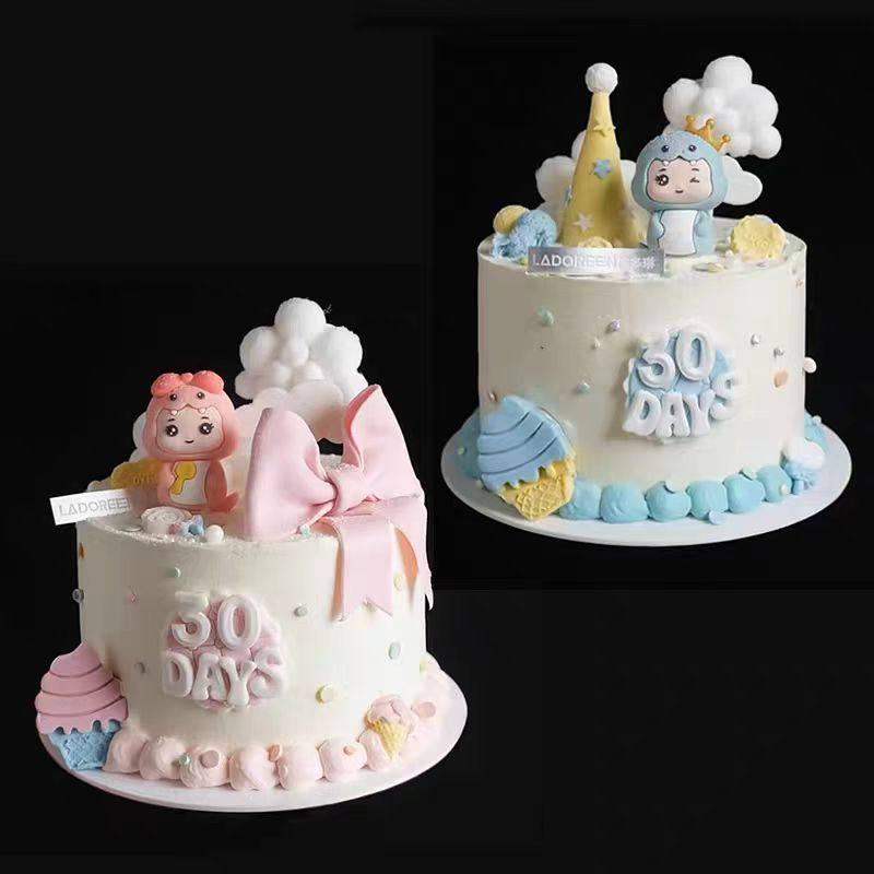 网红蛇宝宝满月蛋糕装饰摆件同款卡通云朵数字字母模具烘焙插件