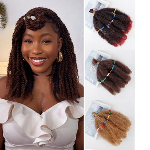 假发脏辫子接发卷曲毛毛虫10S/Lot Crochet Braiding Hair Braids