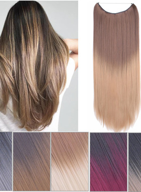假发片 Flip in Hair Extensions 60cm 隐形鱼线接发彩色渐变色